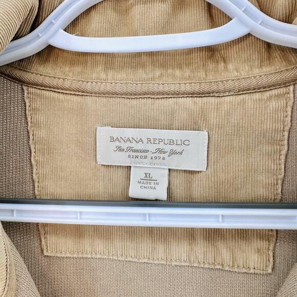 Banana Republic Tan 1/4 Zip Pullover Sweater Men's XL Long Sleeves Collared Slit - Picture 6 of 8